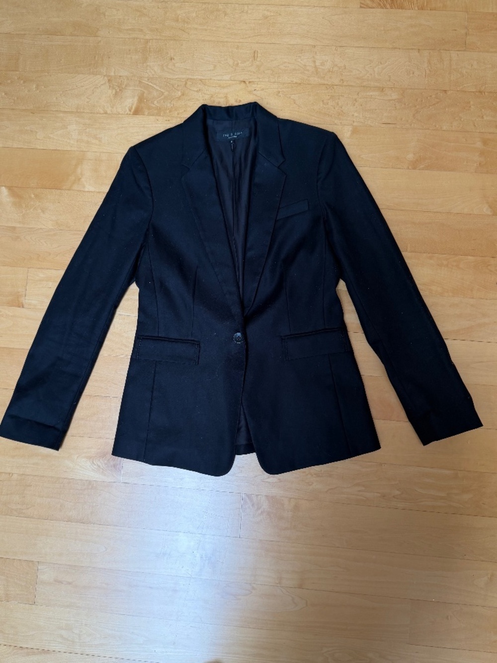 Women's 'Rag & Bone' Single Breasted Black Heavy Cotton Blazer Sz. 6 US